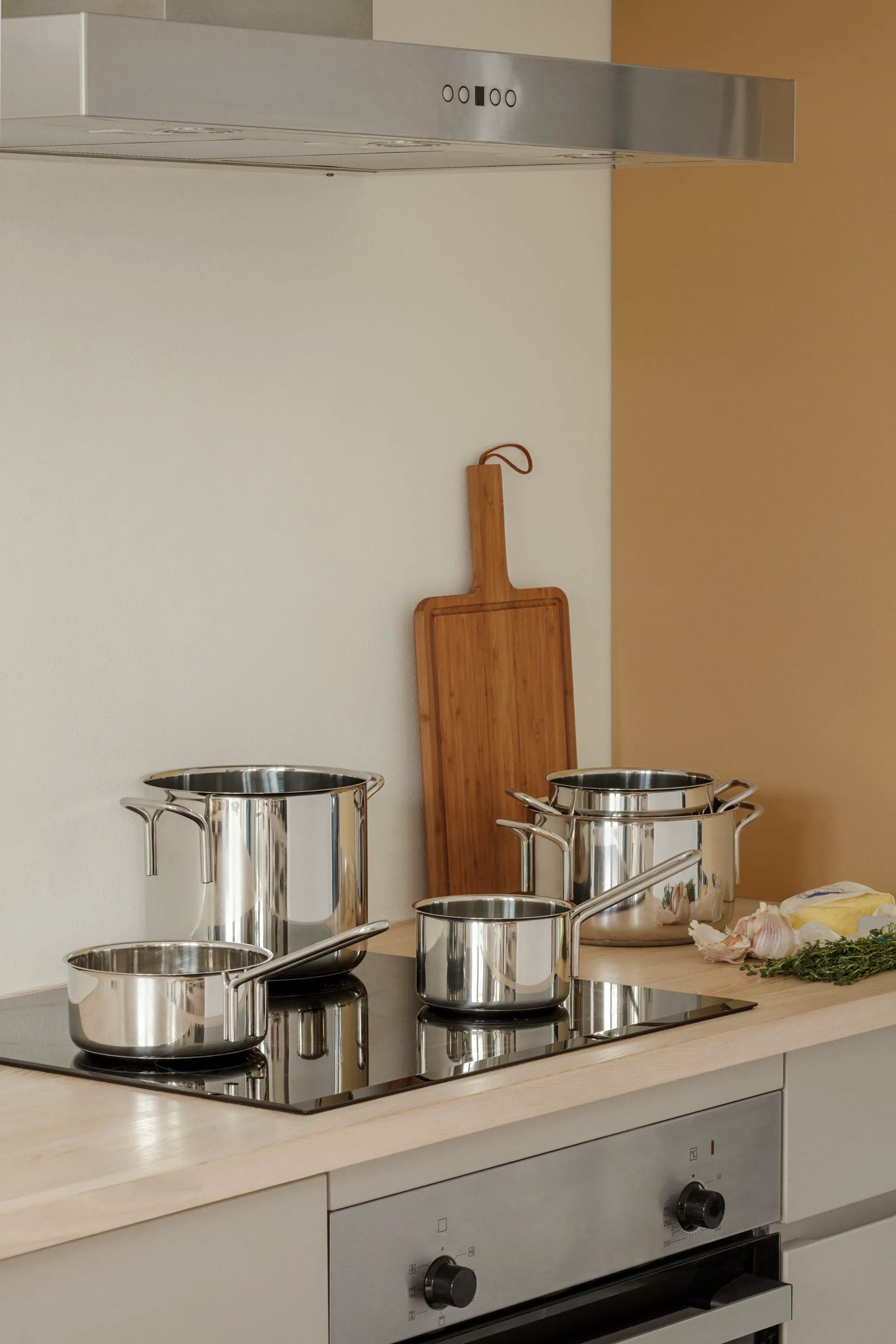  Stainless Steel Grydesæt - 5 Dele