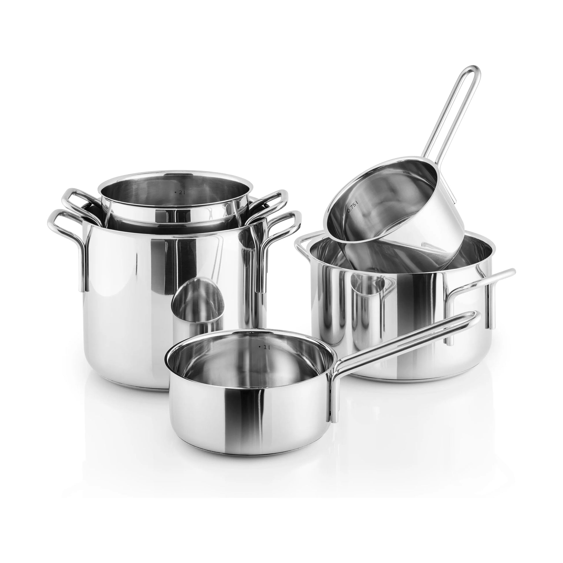  Stainless Steel Grydesæt - 5 Dele