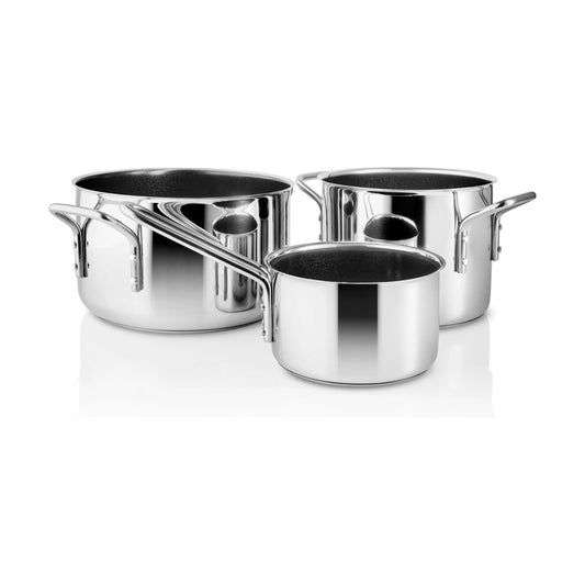  Stainless Steel Grydesæt - 3 Dele