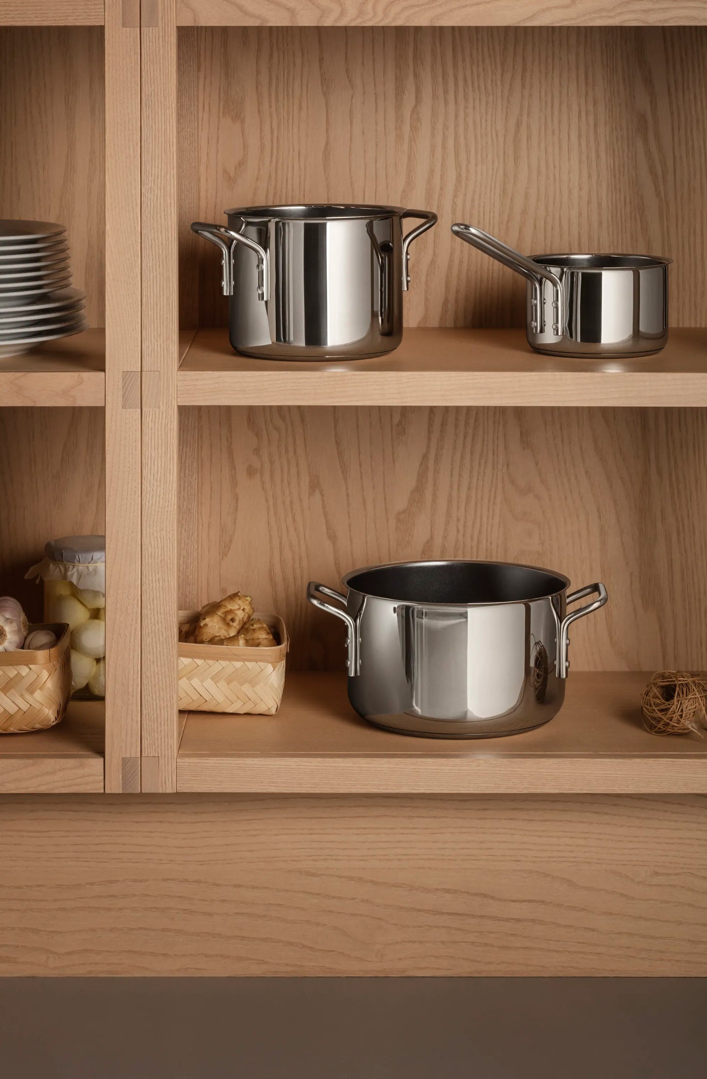  Stainless Steel Grydesæt - 3 Dele